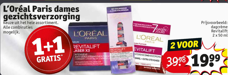 L Oreal   nachtcreme, dagcreme folder aanbieding bij  Kruidvat - details