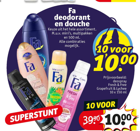 Fa   deodorant, douchegel folder aanbieding bij  Kruidvat - details