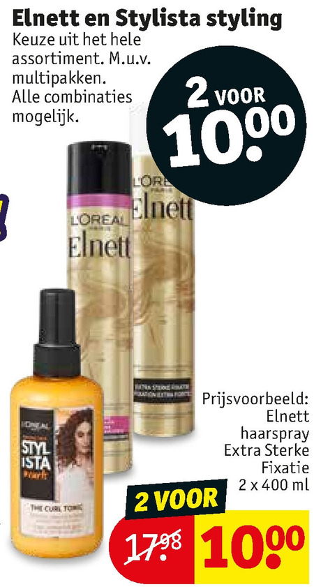 Elnett   hairspray folder aanbieding bij  Kruidvat - details