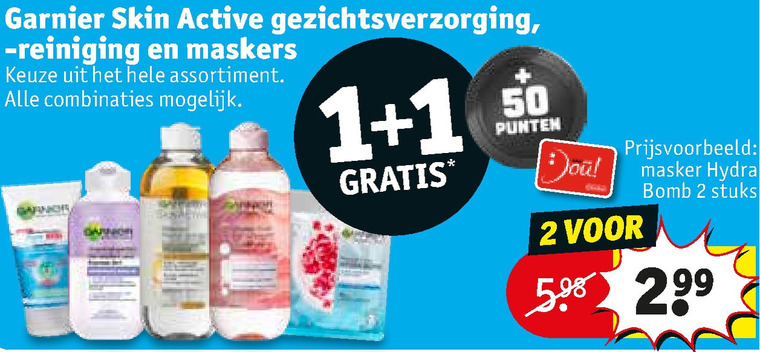 Garnier Skin Active   gezichtsmasker, gezichtsverzorging folder aanbieding bij  Kruidvat - details