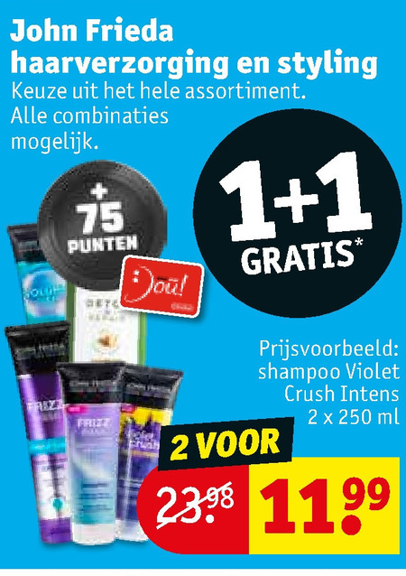 John Frieda   conditioner, shampoo folder aanbieding bij  Kruidvat - details