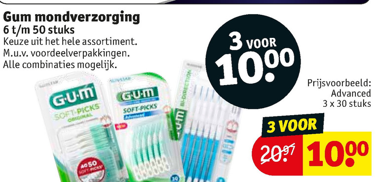 G.U.M.   tandenstokers, interdentale ragers folder aanbieding bij  Kruidvat - details