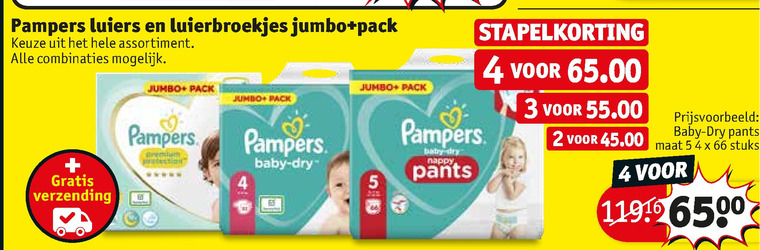 Pampers   luiers, luierbroekjes folder aanbieding bij  Kruidvat - details