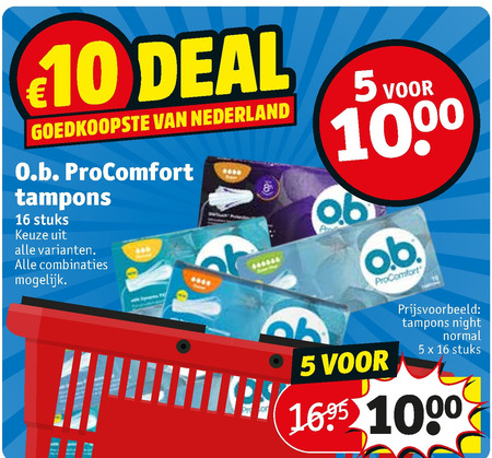 O.B.   tampons folder aanbieding bij  Kruidvat - details