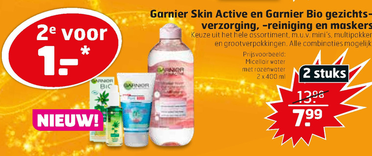 Garnier Skin Active   gezichtsreiniging, gezichtsverzorging folder aanbieding bij  Trekpleister - details