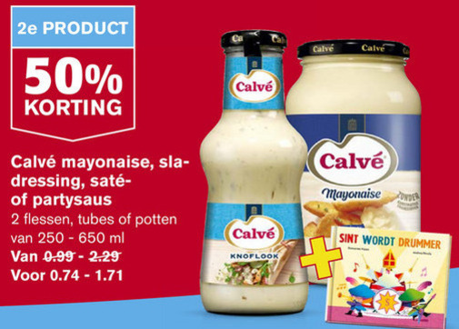 Calve   dressing, snacksaus folder aanbieding bij  Hoogvliet - details