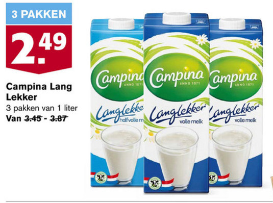Campina   melk folder aanbieding bij  Hoogvliet - details