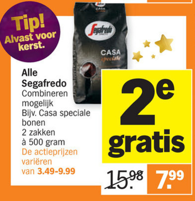 Segafredo   koffiebonen, koffie folder aanbieding bij  Albert Heijn - details