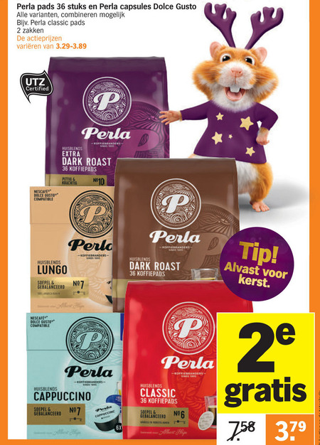 Perla   koffiepad, dolce gusto capsules folder aanbieding bij  Albert Heijn - details