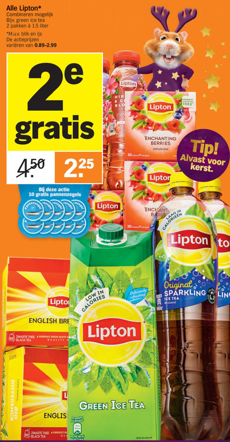 Lipton   ice tea, thee folder aanbieding bij  Albert Heijn - details