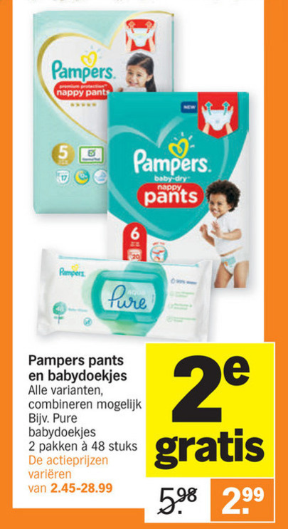 Pampers   luierbroekjes, luiers folder aanbieding bij  Albert Heijn - details