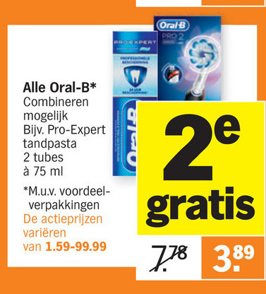 Oral-B   tandenborstel, tandpasta folder aanbieding bij  Albert Heijn - details