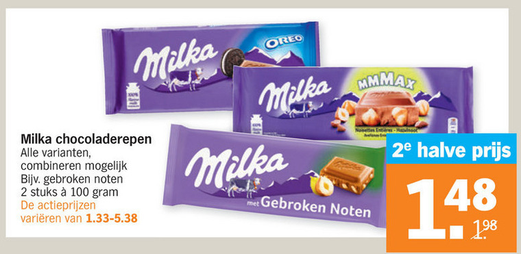 Milka   chocolade folder aanbieding bij  Albert Heijn - details