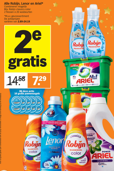 Lenor   wasmiddel, wasverzachter folder aanbieding bij  Albert Heijn - details