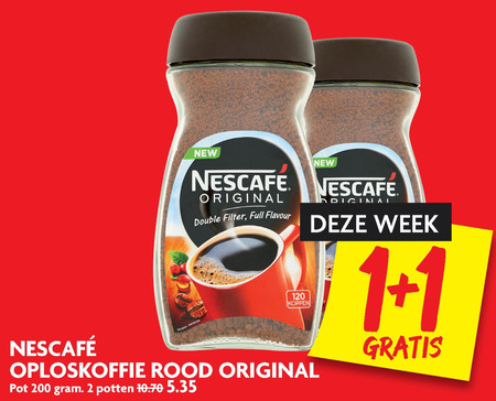 Nescafe   oploskoffie folder aanbieding bij  Dekamarkt - details