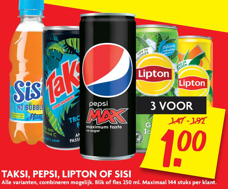 Taksi   cola, frisdrank folder aanbieding bij  Dekamarkt - details