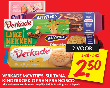 Verkade   kinderbiscuit, biscuits folder aanbieding bij  Dekamarkt - details