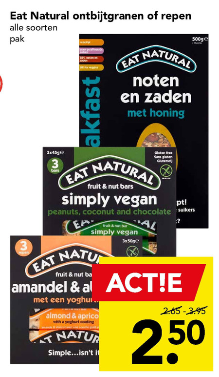 Eat Natural   mueslireep, cereals folder aanbieding bij  Deen - details