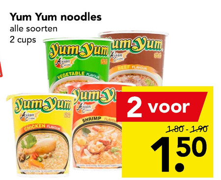 Yum Yum   noodles folder aanbieding bij  Deen - details