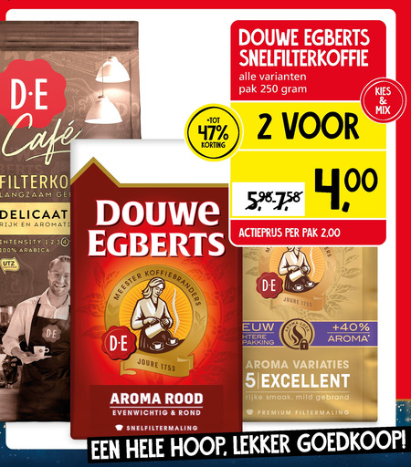 Douwe Egberts   koffie folder aanbieding bij  Jan Linders - details