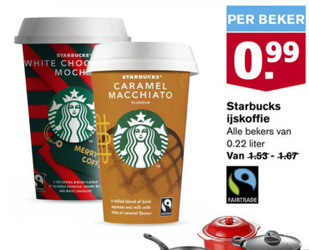 Starbucks   ijskoffie folder aanbieding bij  Hoogvliet - details