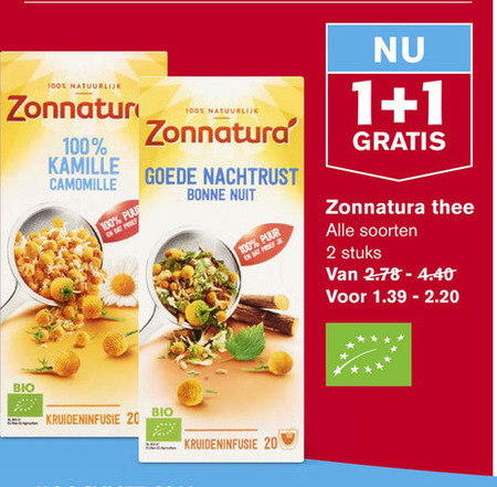 Zonnatura   thee folder aanbieding bij  Hoogvliet - details