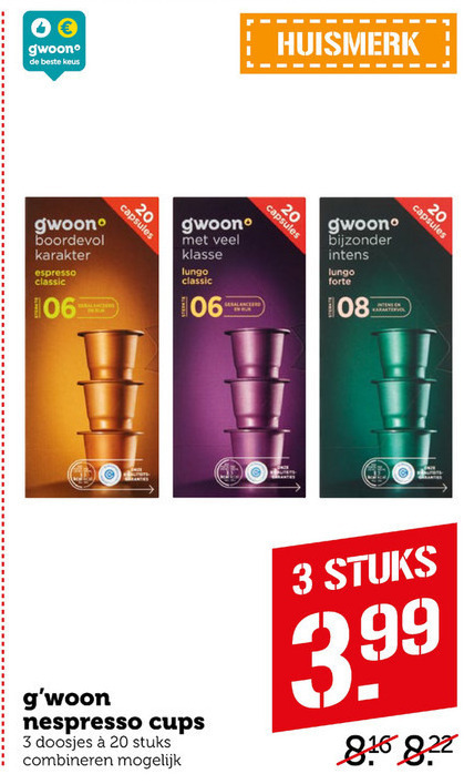 Gwoon   koffiecups folder aanbieding bij  Coop - details