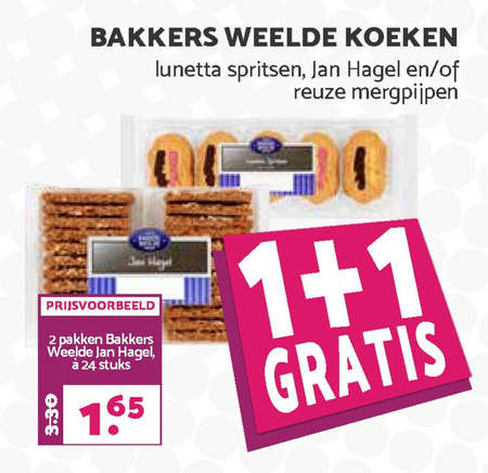 Bakkers Weelde   spritsen, koek folder aanbieding bij  MCD Supermarkt Basis - details