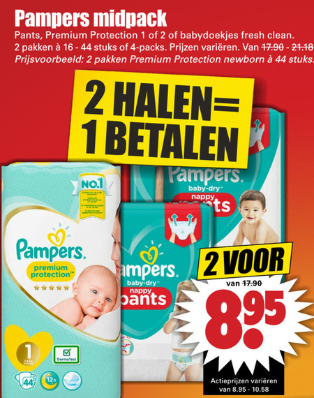 Pampers   luierbroekjes, luiers folder aanbieding bij  Dirk - details