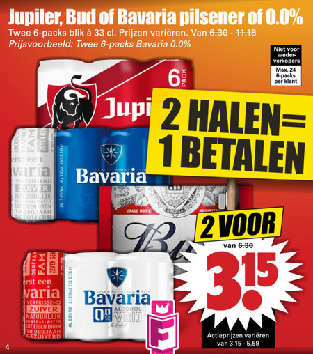 Bavaria   alcoholvrij bier, blikje bier folder aanbieding bij  Dirk - details