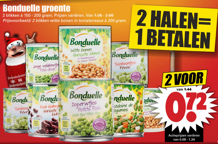 Bonduelle   groenteconserven folder aanbieding bij  Dirk - details