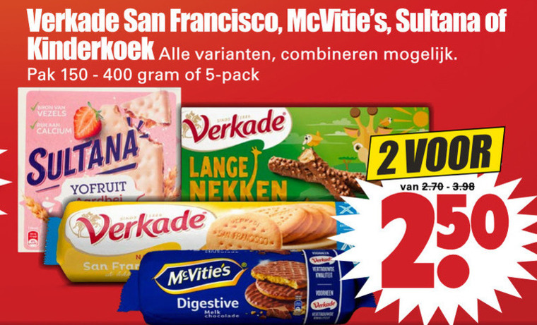 Verkade   biscuits, kinderbiscuit folder aanbieding bij  Dirk - details