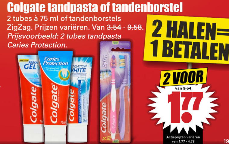 Colgate   tandenborstel, tandpasta folder aanbieding bij  Dirk - details