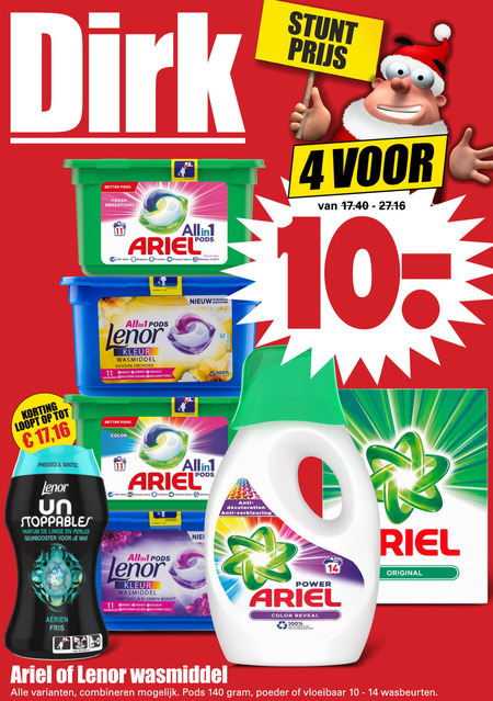 Ariel   wasmiddel folder aanbieding bij  Dirk - details