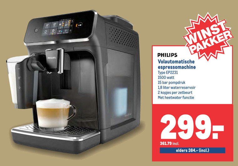 Philips   espressoapparaat folder aanbieding bij  Makro - details