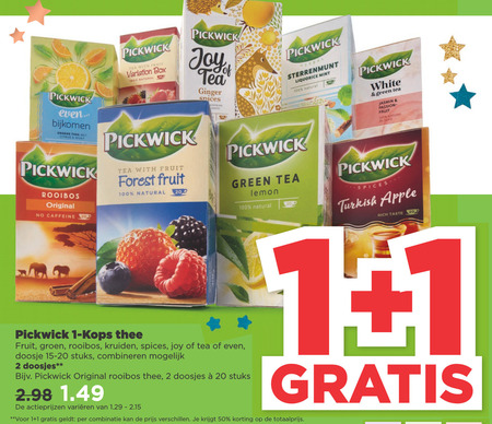 Pickwick   thee folder aanbieding bij  Plus - details