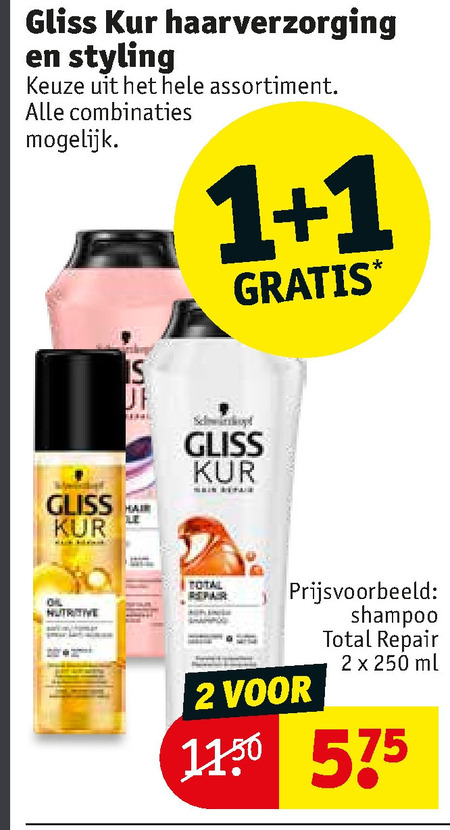 Gliss Kur   haarverzorging, shampoo folder aanbieding bij  Kruidvat - details