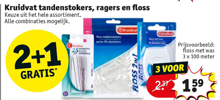 Kruidvat Huismerk   flosdraad, tandenstokers folder aanbieding bij  Kruidvat - details