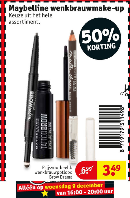 Maybelline   wenkbrauwpoeder folder aanbieding bij  Kruidvat - details