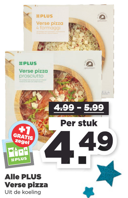 Plus Huismerk   verse pizza folder aanbieding bij  Plus - details