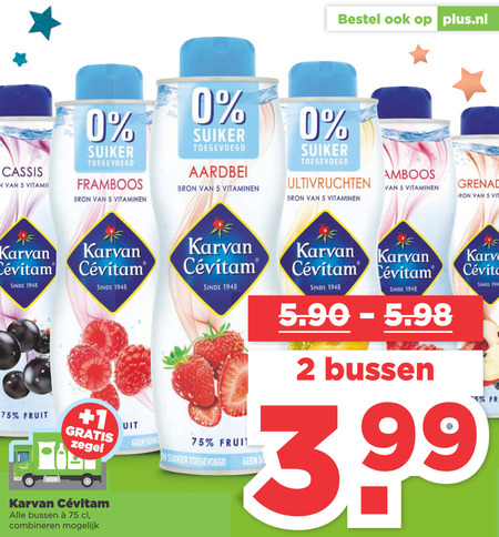 Karvan Cevitam   limonadesiroop folder aanbieding bij  Plus - details