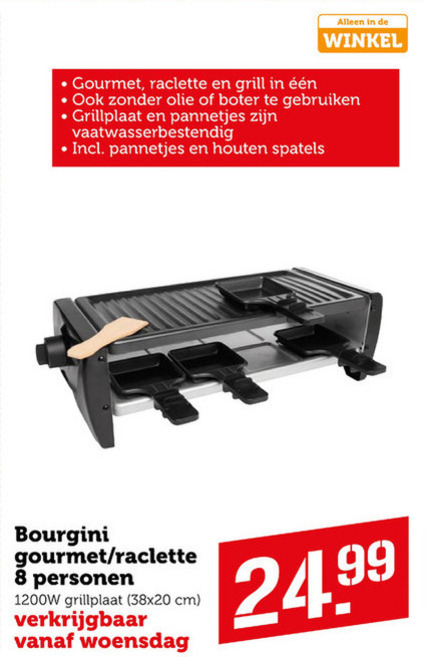 Bourgini   raclette set, gourmetset folder aanbieding bij  Coop - details