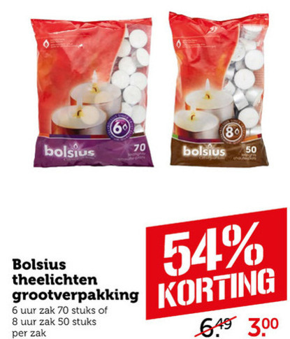 Bolsius   theelicht folder aanbieding bij  Coop - details