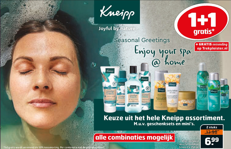 Kneipp   bodylotion, badolie folder aanbieding bij  Trekpleister - details