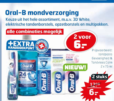 Oral-B   mondwater, tandenborstel folder aanbieding bij  Trekpleister - details