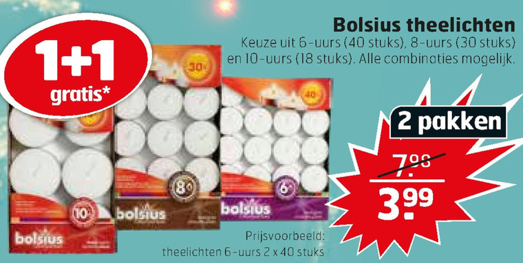 Bolsius   theelicht folder aanbieding bij  Trekpleister - details