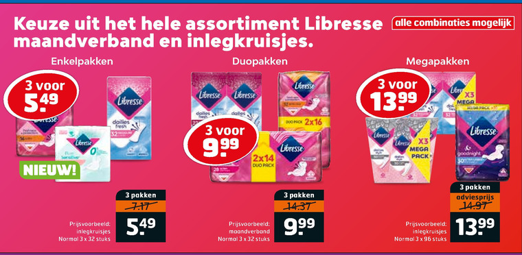 Libresse   maandverband, inlegkruisjes folder aanbieding bij  Trekpleister - details