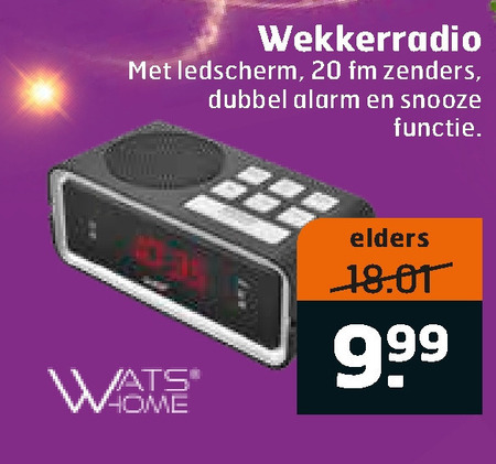 Watshome   wekkerradio folder aanbieding bij  Trekpleister - details