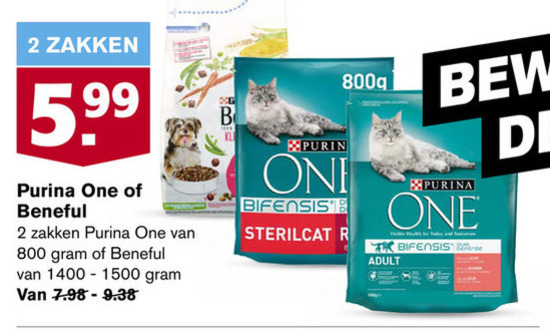 Beneful   hondenvoer, kattenvoer folder aanbieding bij  Hoogvliet - details