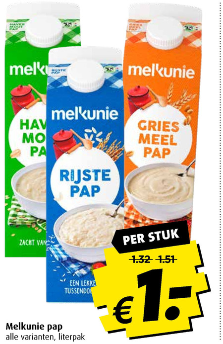 Melkunie   pap folder aanbieding bij  Boni - details